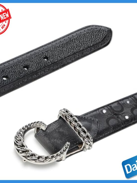 Genuine Stingray Leather Belt with Designer Buckle, Size 39 main image 2